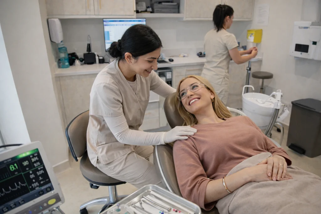 Sedation dentist with patient at Everysmile Dental in Leicester